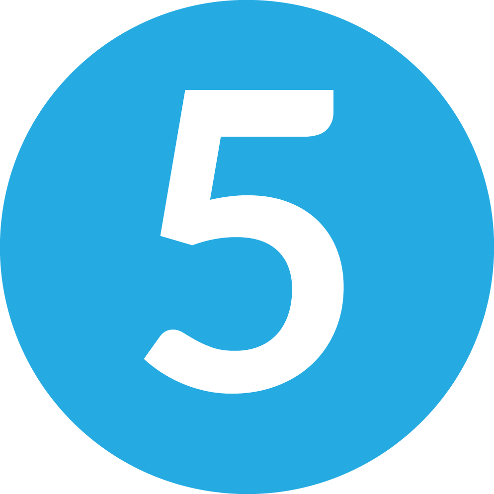 icon of a blue circle with a white number 5 in the center