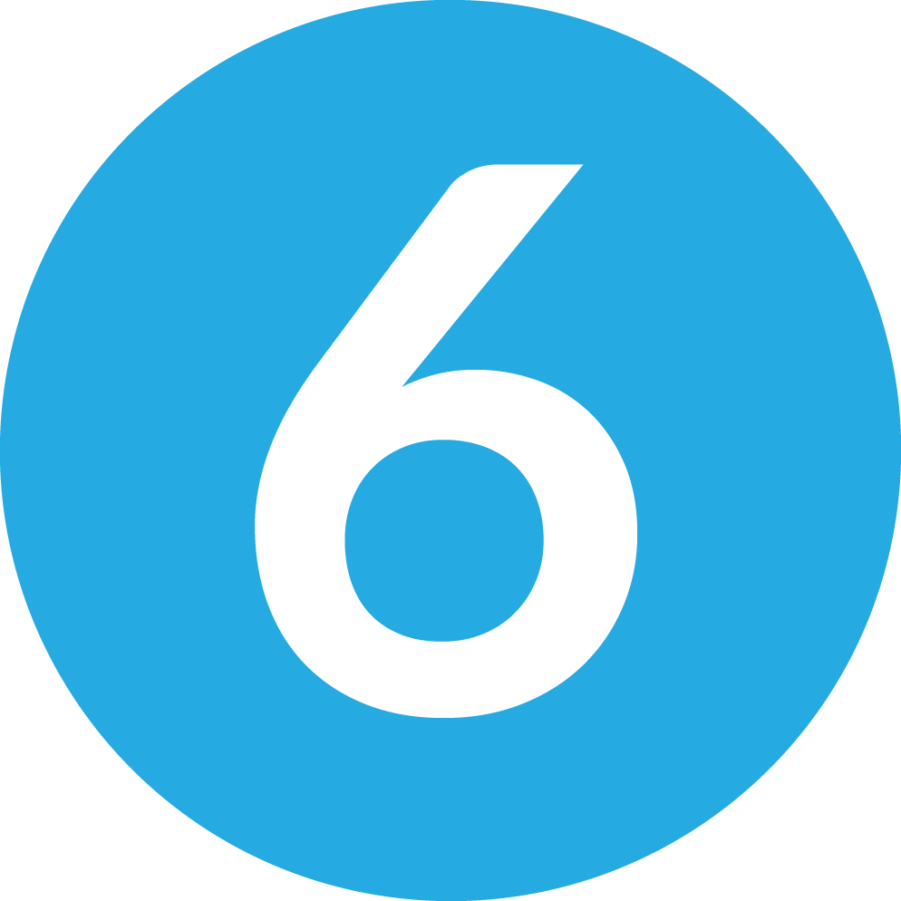 icon of a blue circle with a white number 6 in the center