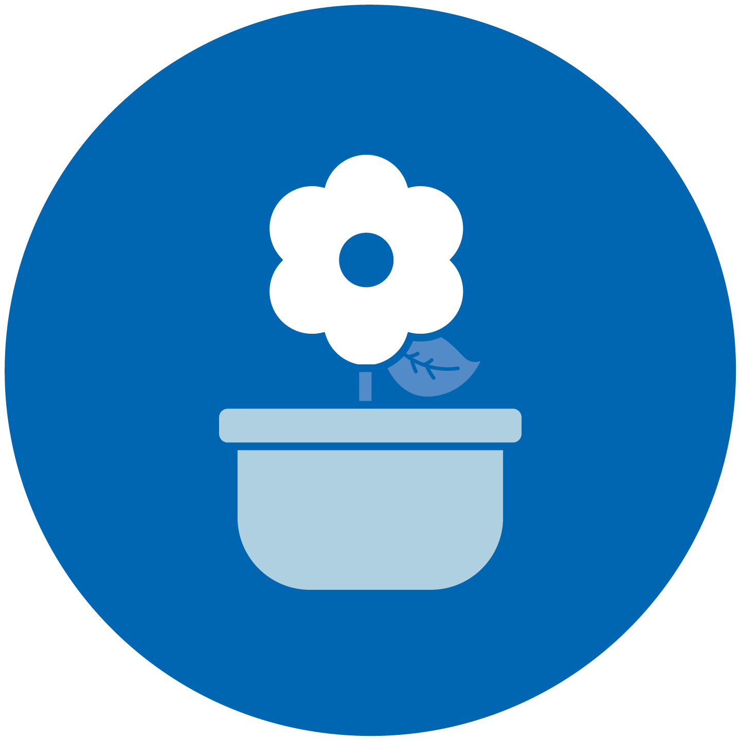 An illustration of a flower in a plant pot
