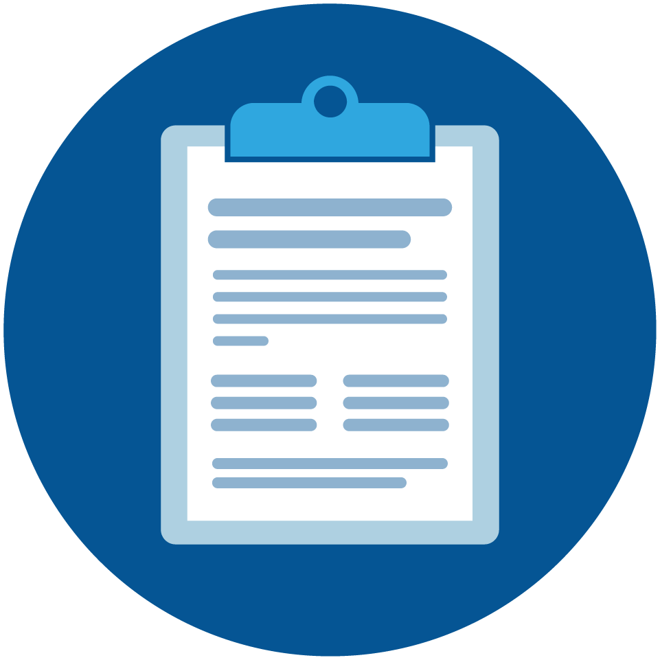 Illustration of an application on a clipboard
