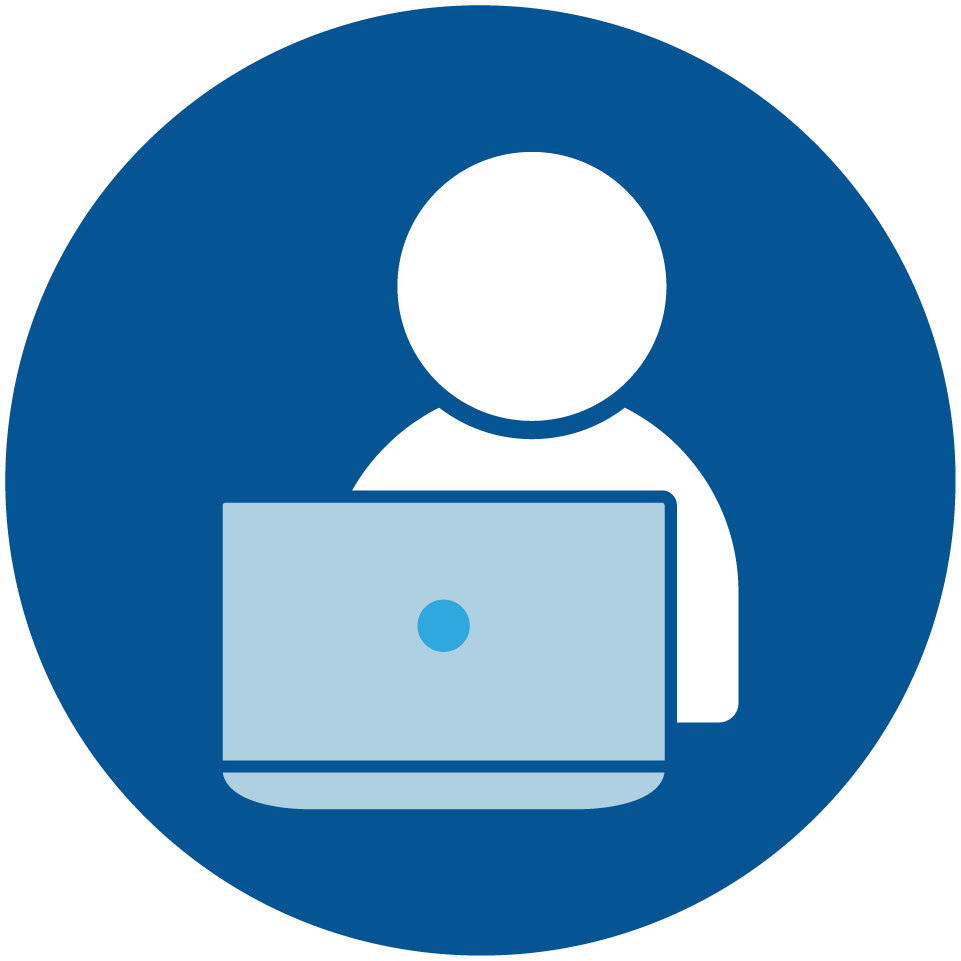 Illustration of a student at their laptop
