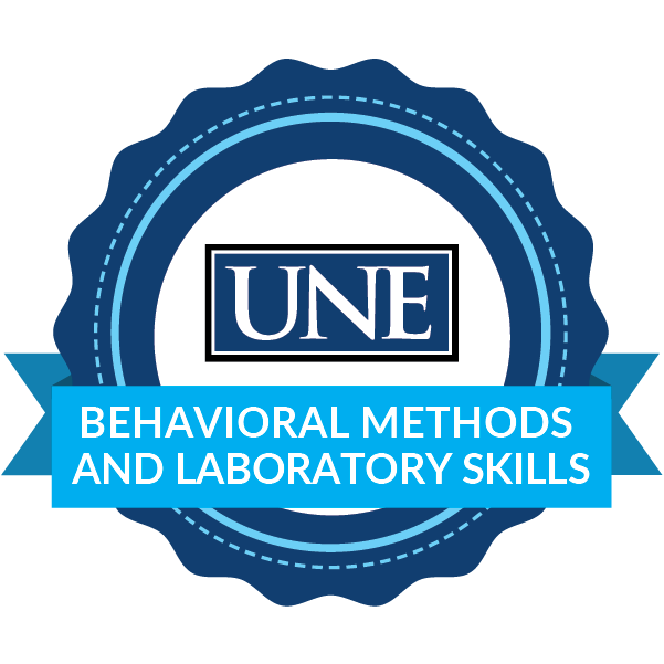 badge for U N E's behavioral methods and laboratory skills