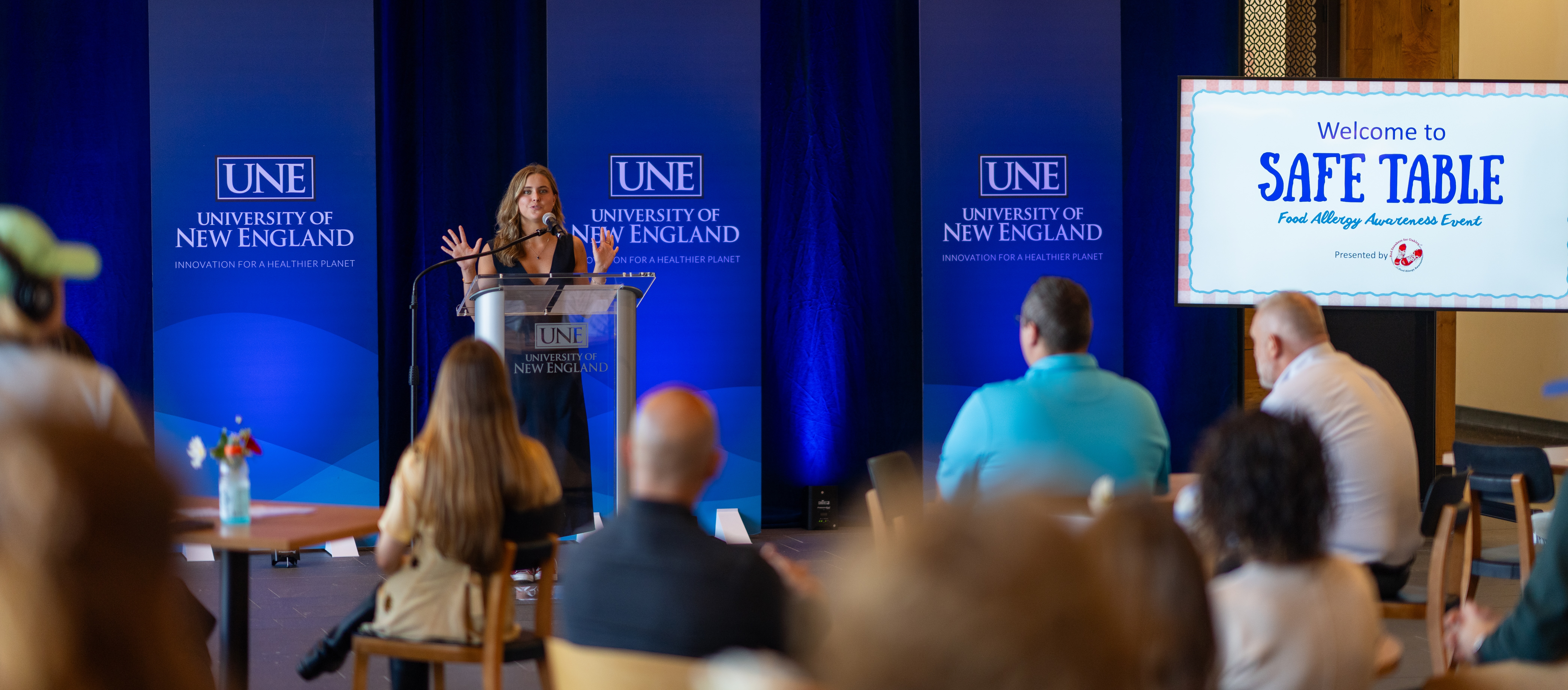  The first-annual Food Allergy Awareness Event on UNE’s Biddeford Campus educated members of the community about food safety and allergy-response preparedness 