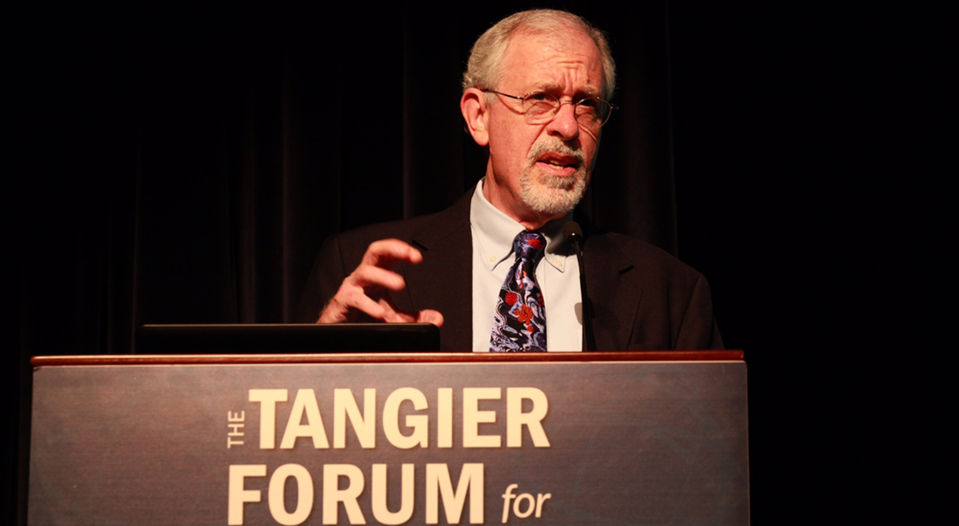 James Webb gives a lecture on the U N E tangier morocco campus