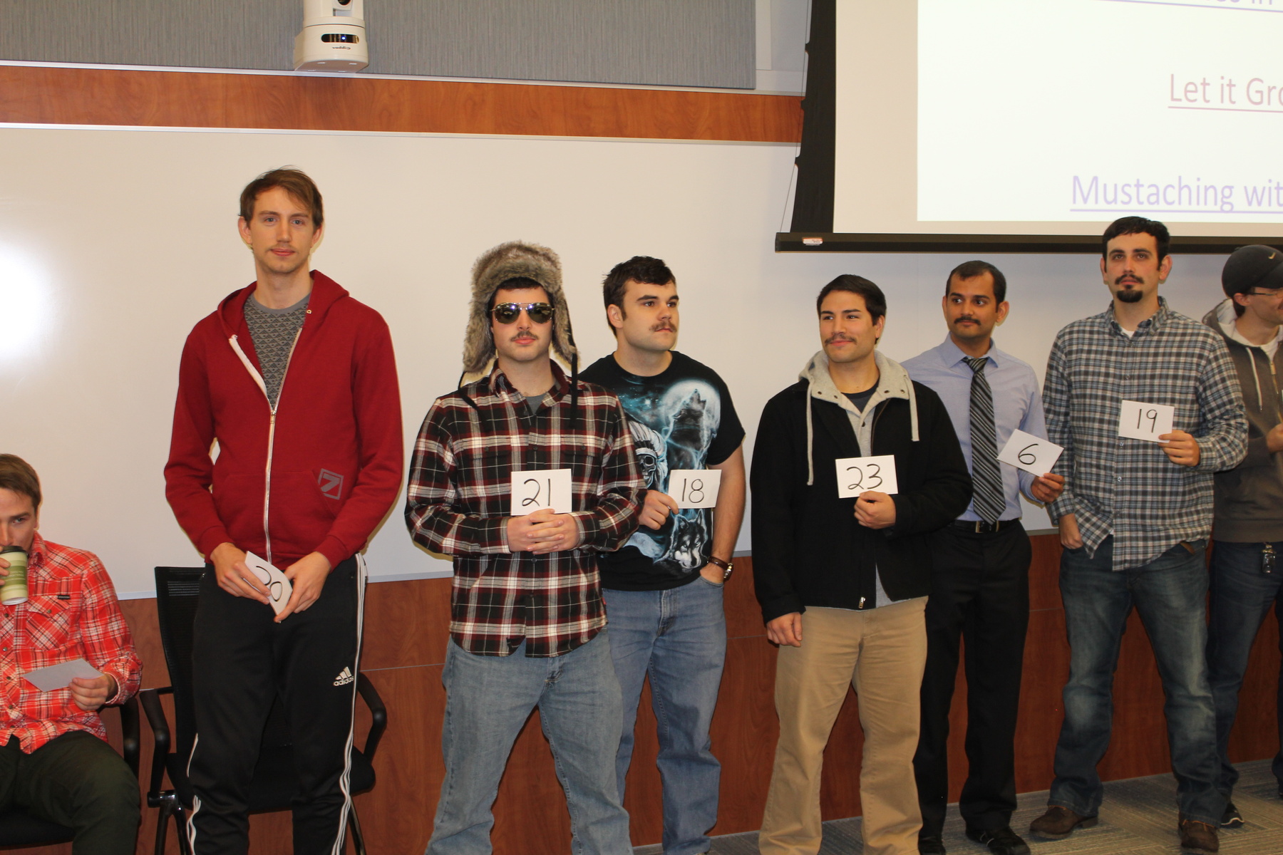 Students participating in Movember