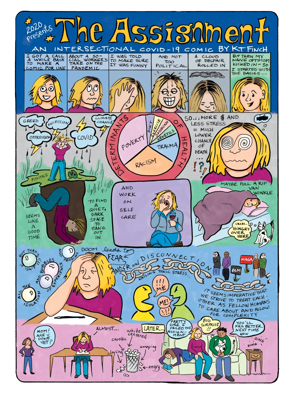 image of the full comic from the 2020 edition of the U N E magazine