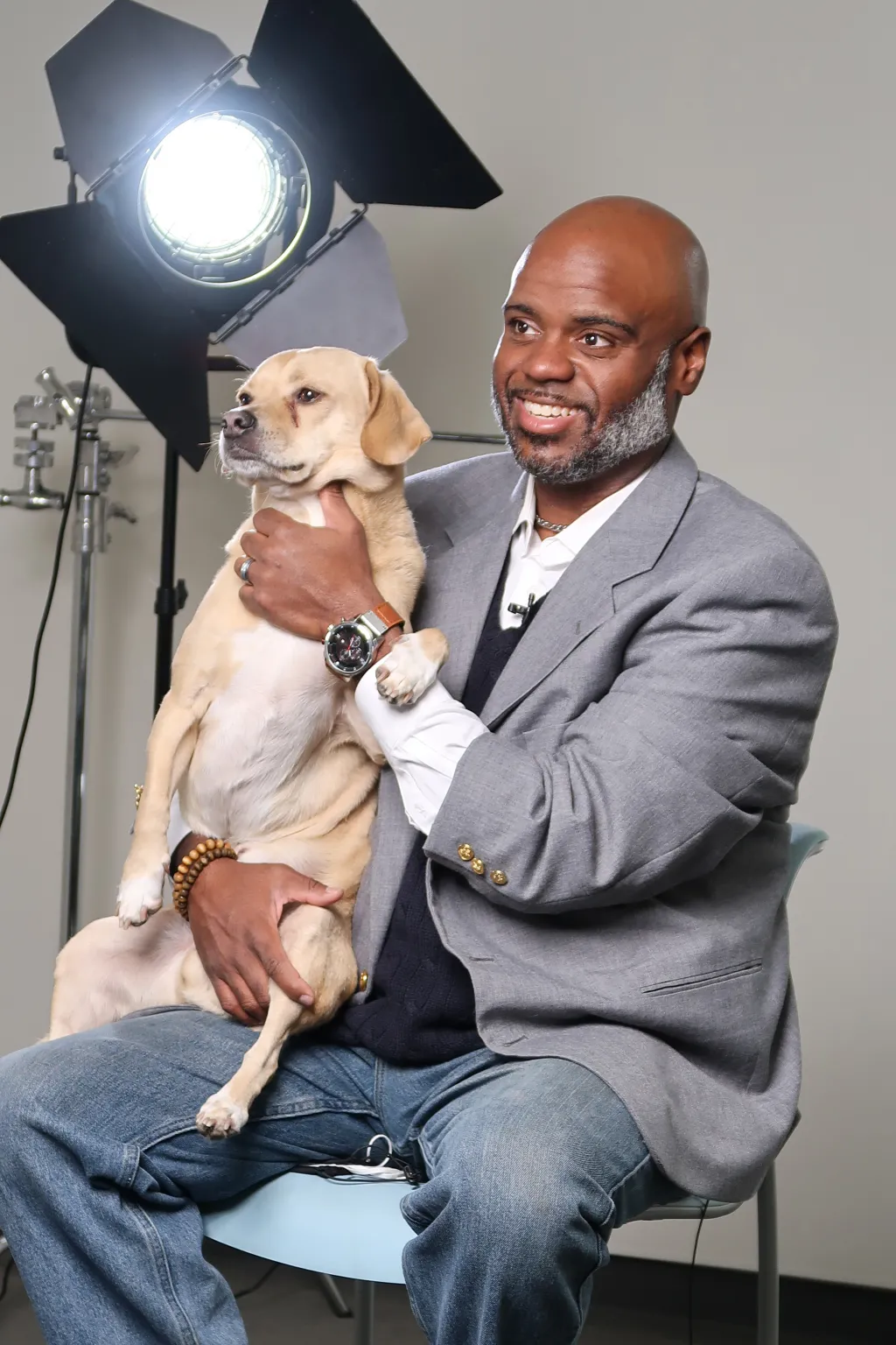 Hunt with his dog, Geno.