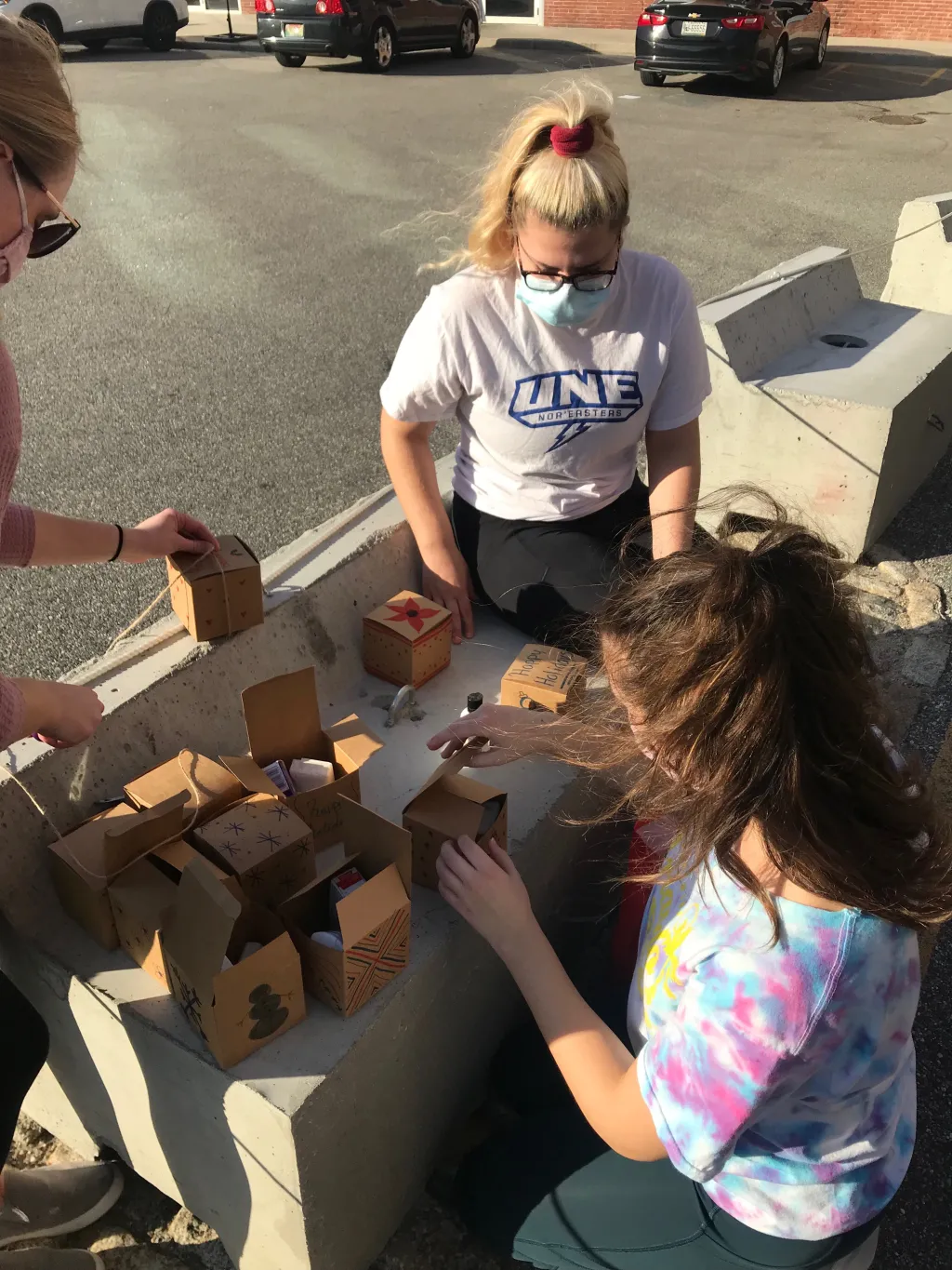 Students put together care packages