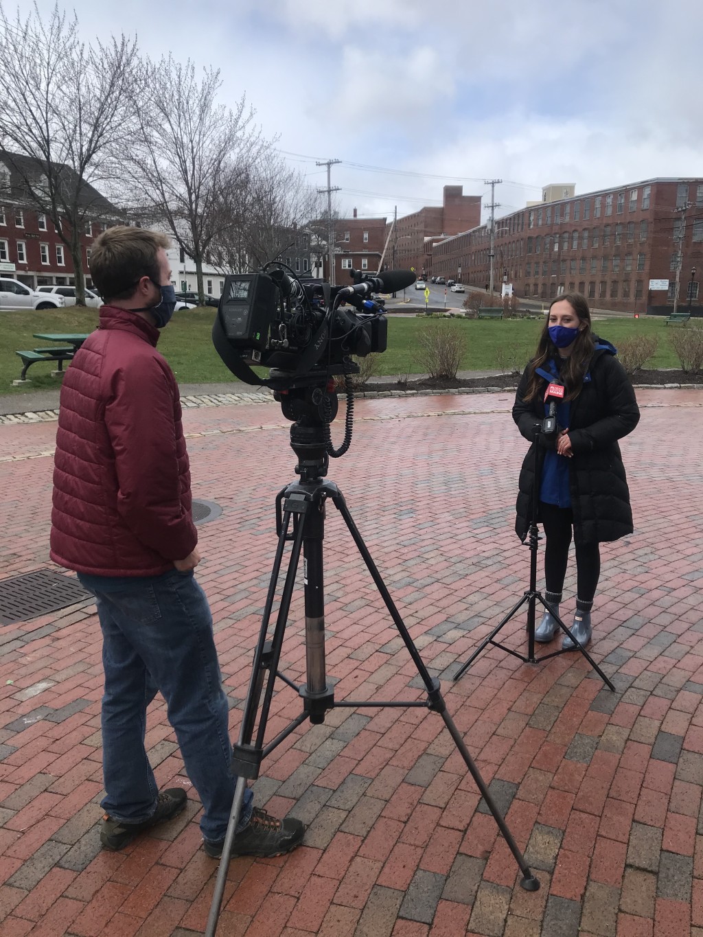 Student volunteer leader interviewed by local television station