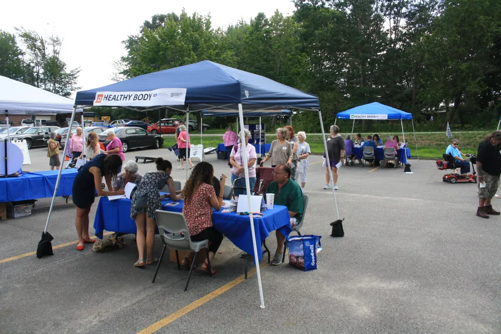 Image of festival booths in parking lot