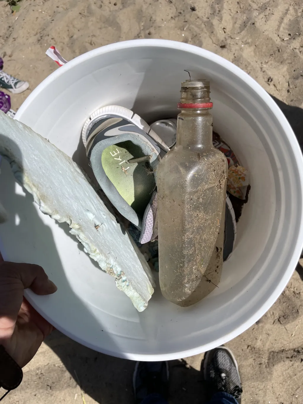 Filled trash can