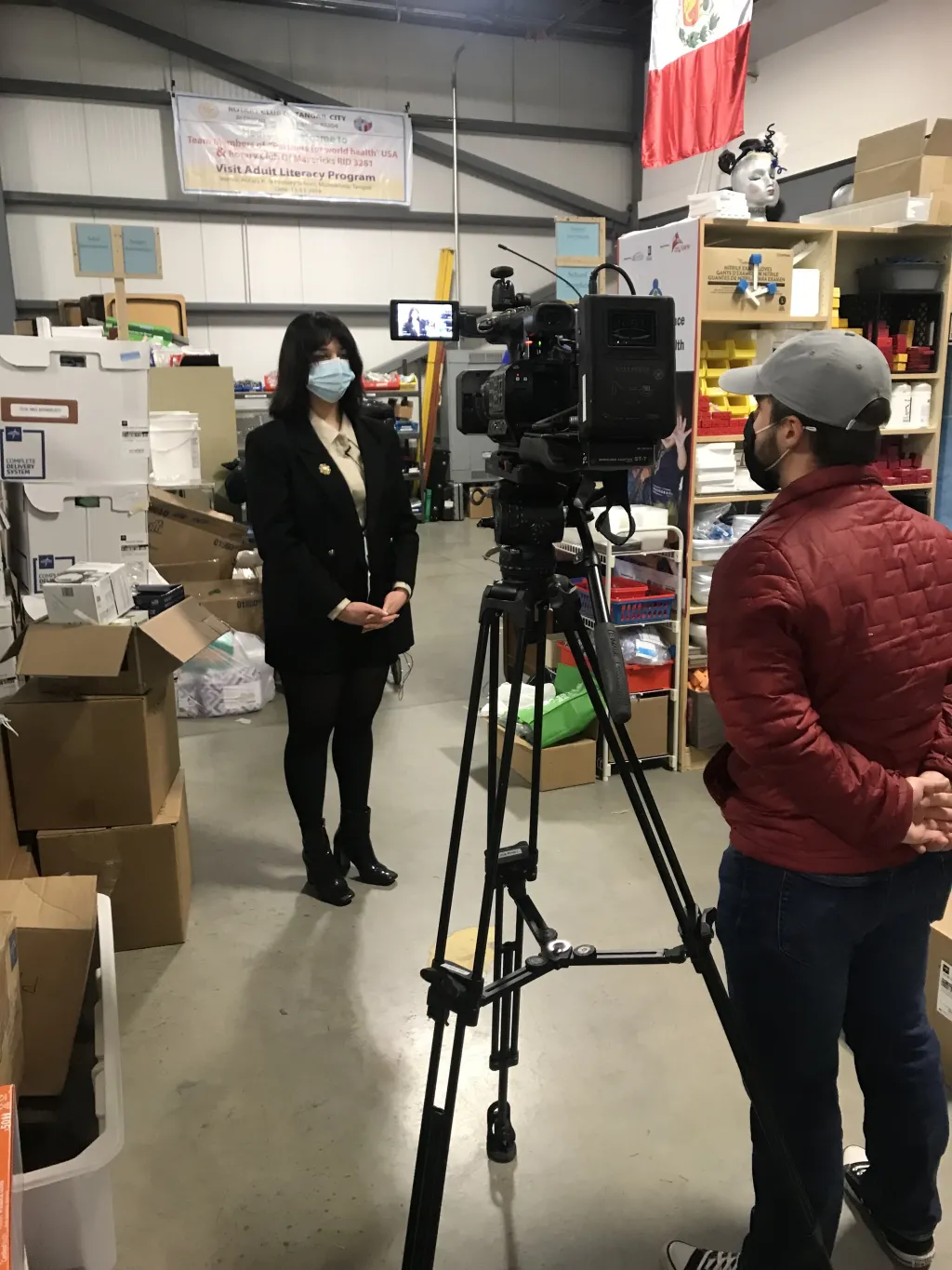 Michaela Myerson being interviewed