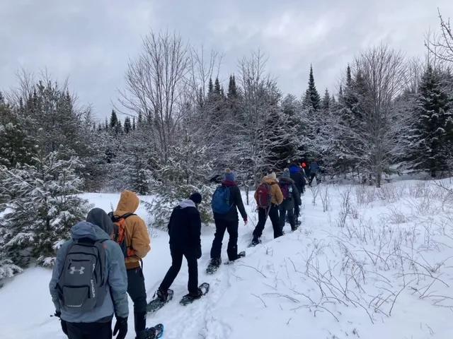 Students snowshoeing
