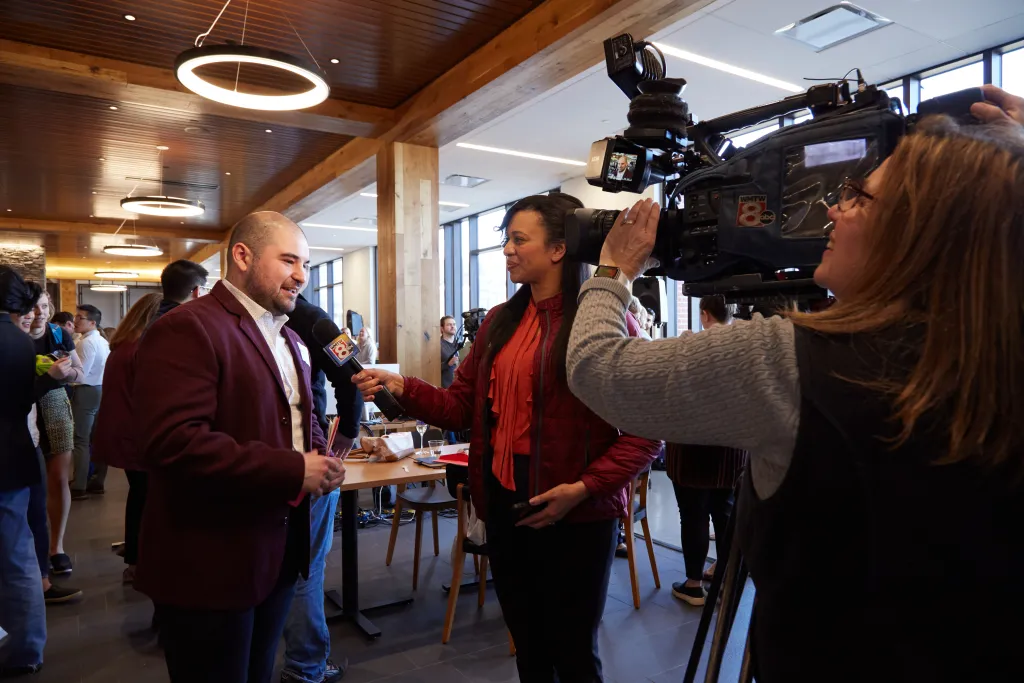 Vincent being interviewed