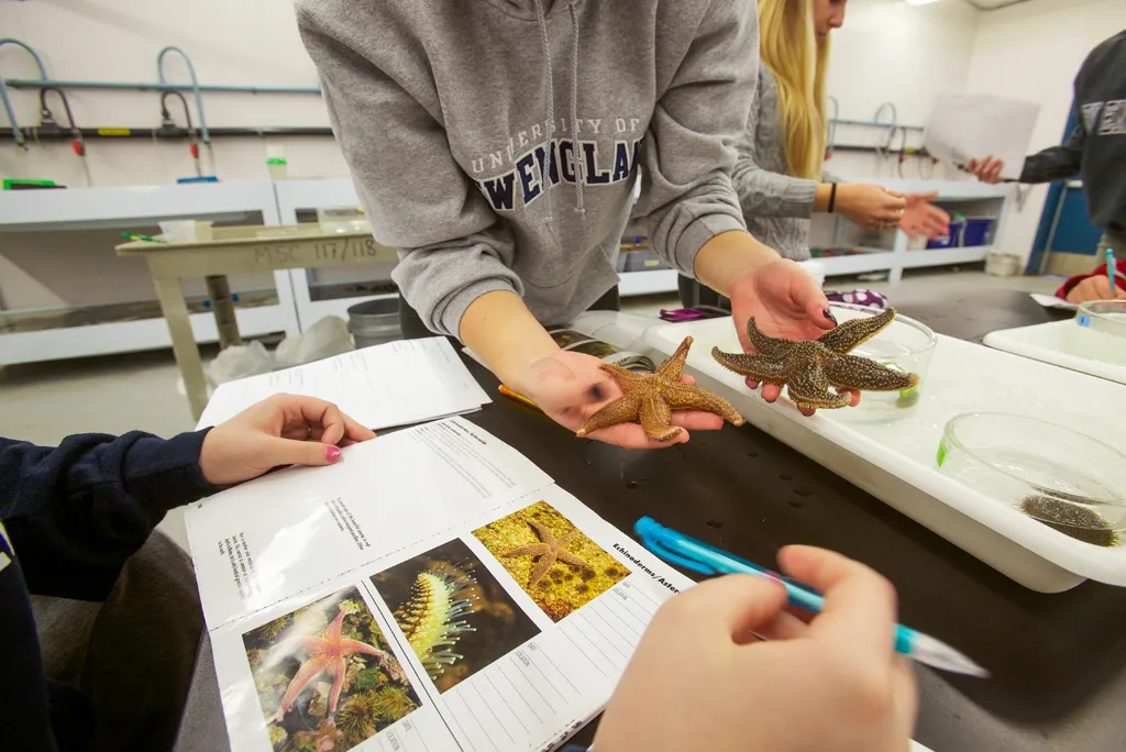 Marine Science student holding a starfish