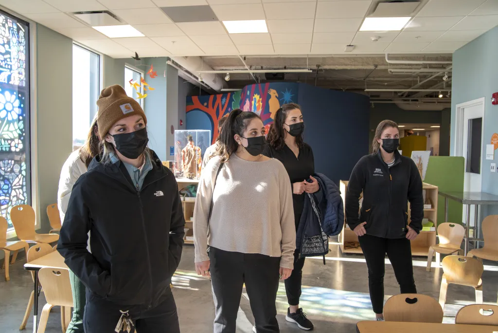 MSOT students gather in the MakerSpace of the Children's Museum