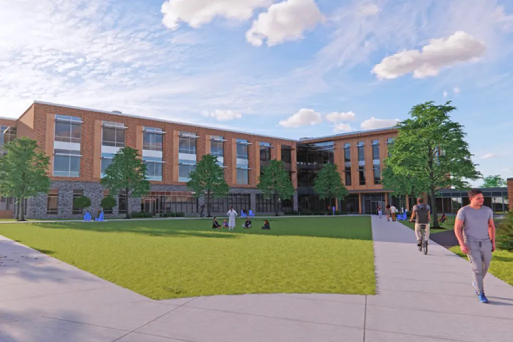 Rendering of the upcoming Harold and Bibby Alfond Center for Health Sciences building