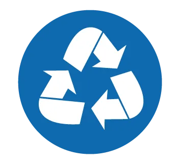 Recycling icon for paper, plastic, glass, and metal