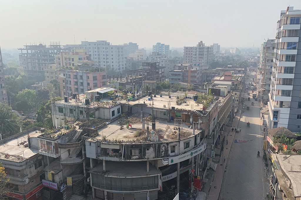 Part of the skyline in Bangladesh