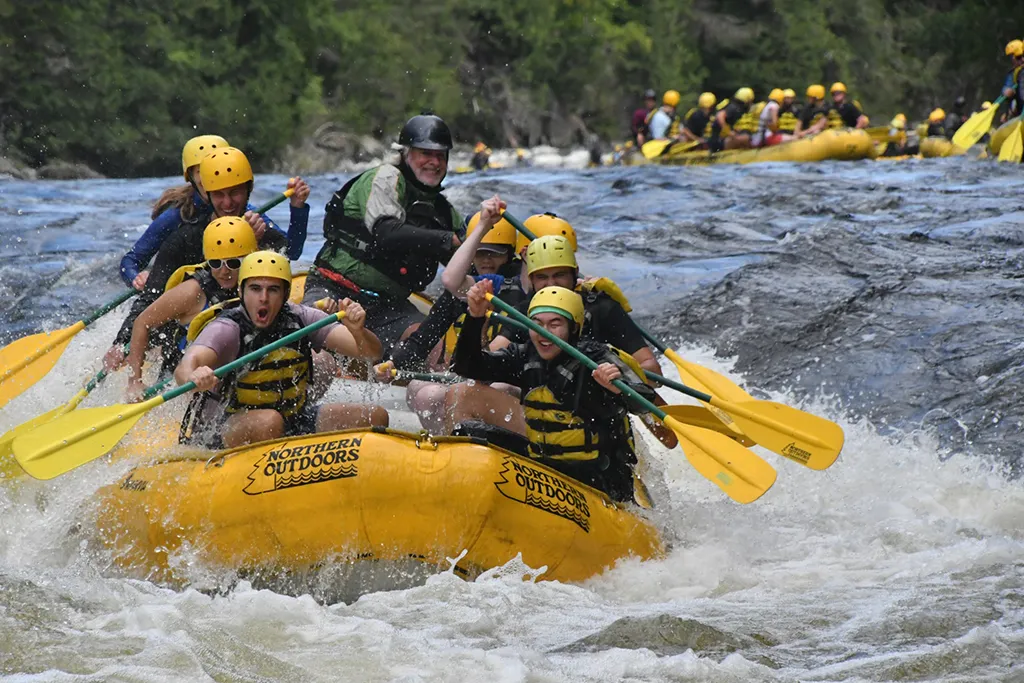A group of graduate students during a whitewater rafting trip