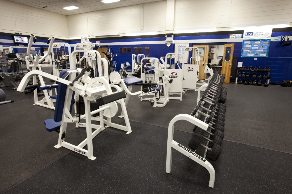 Weight machines and free weights in the Campus Center gym