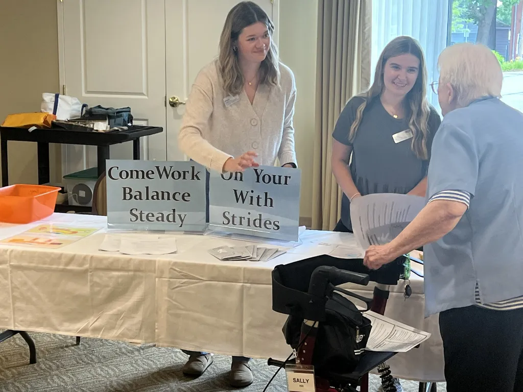 UNE students helped Park Danforth residents at the first OT Wellness Fair held at the senior community.