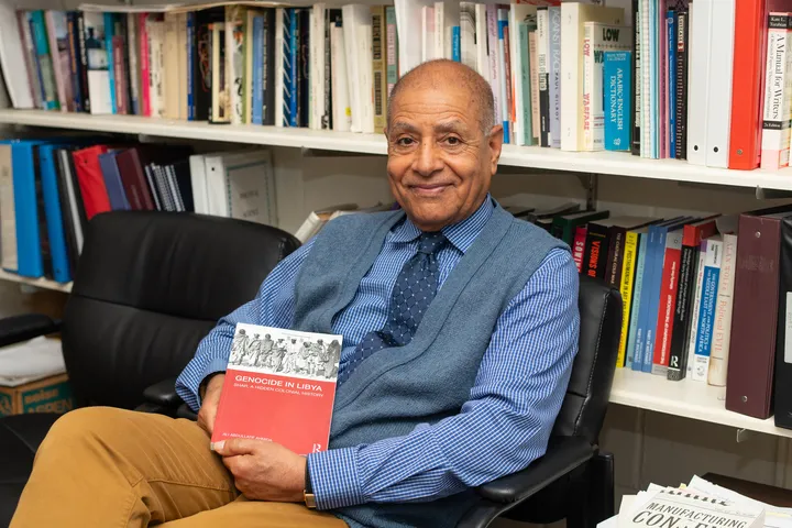 Ali Ahmida was given a shield of distinction in Libya.