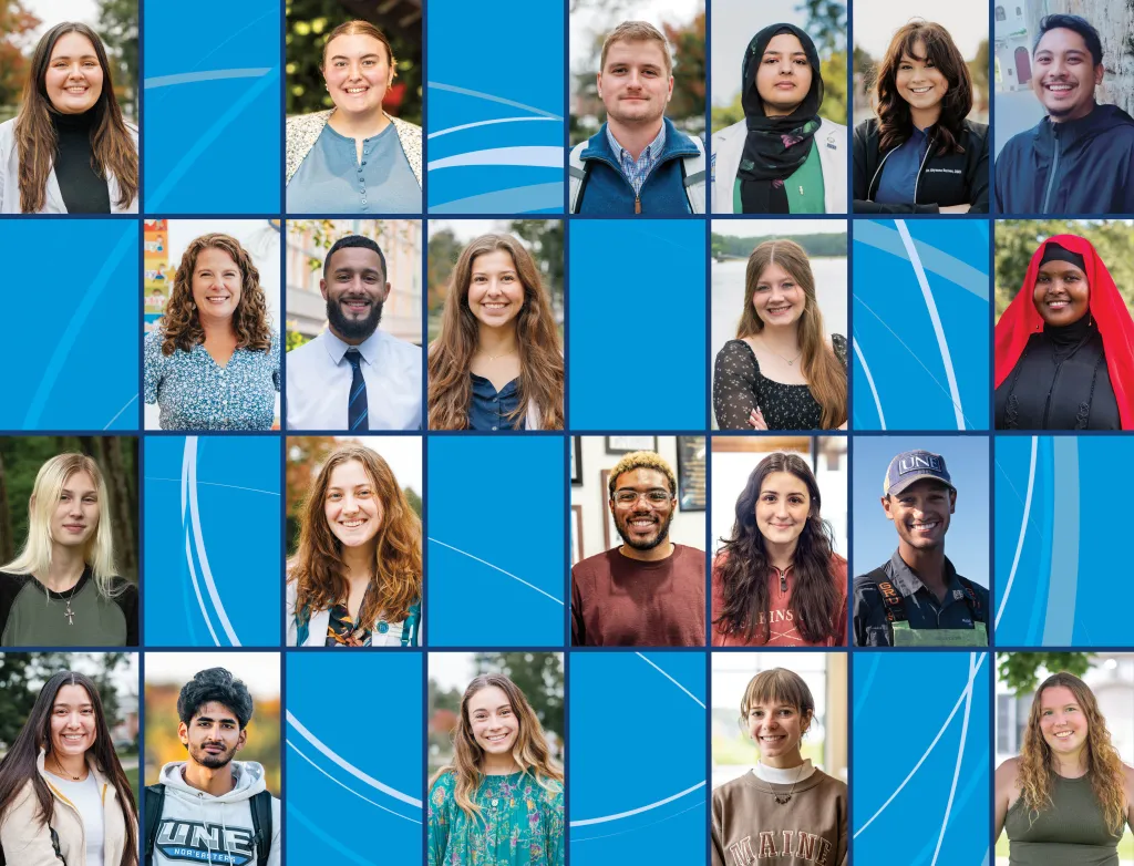A group of U N E student portraits