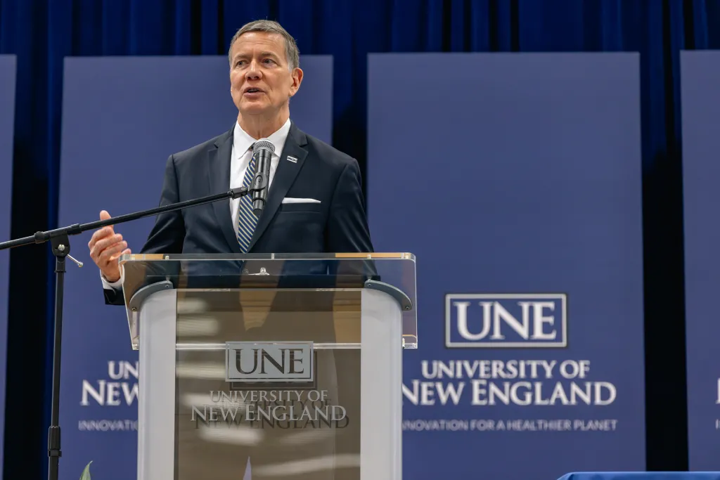 President James Herbert addresses the audience at University Award ceremony