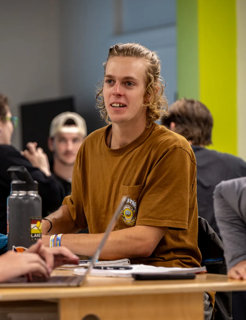 Business student Fritz van Winkle during a classroom activity in late 2024
