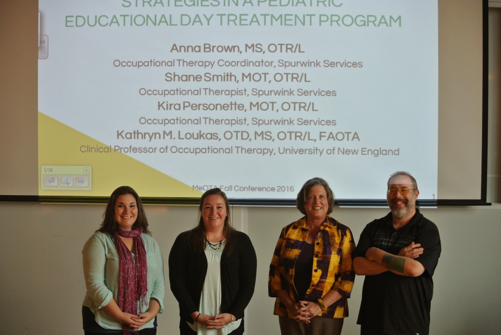 Anna Brown, Kira Personette, Kathryn Loukas, and Shane Smith present the program and research from Spurwink occupational therapy