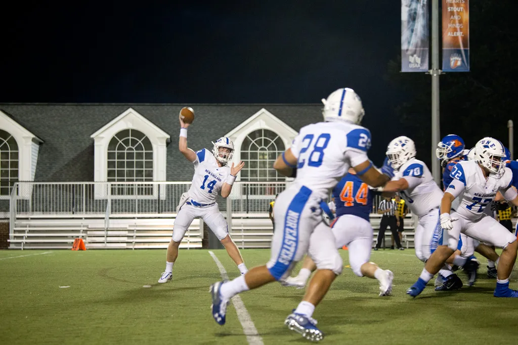 Brian Peters connected with Devon Charles for UNE's only touchdown of the game