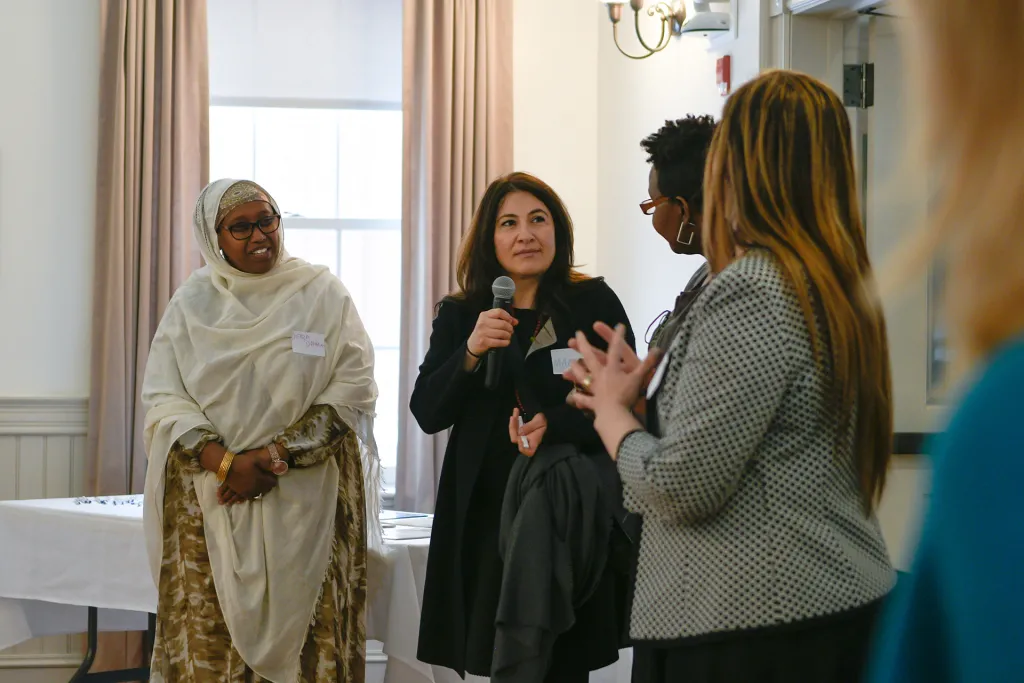 UNE hosted Mariam Jalabi, director of the Syrian National Coalition's Office at the United Nations