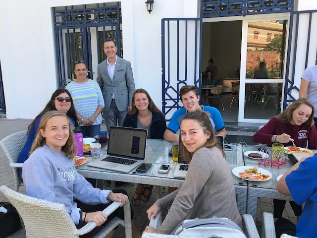 Lunch with UNE's Tangier Campus students