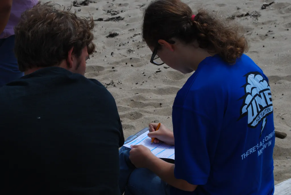 Students tracked the debris collected on data cards