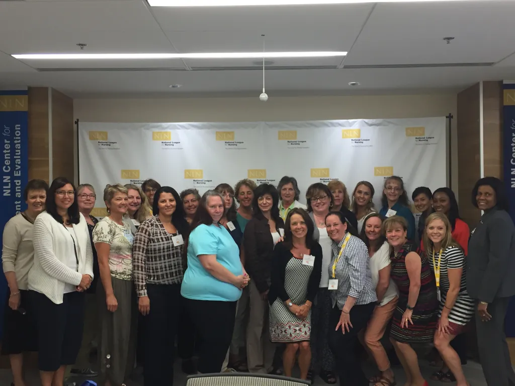 Karen Pardue and conference attendees at the National League for Nursing headquarters