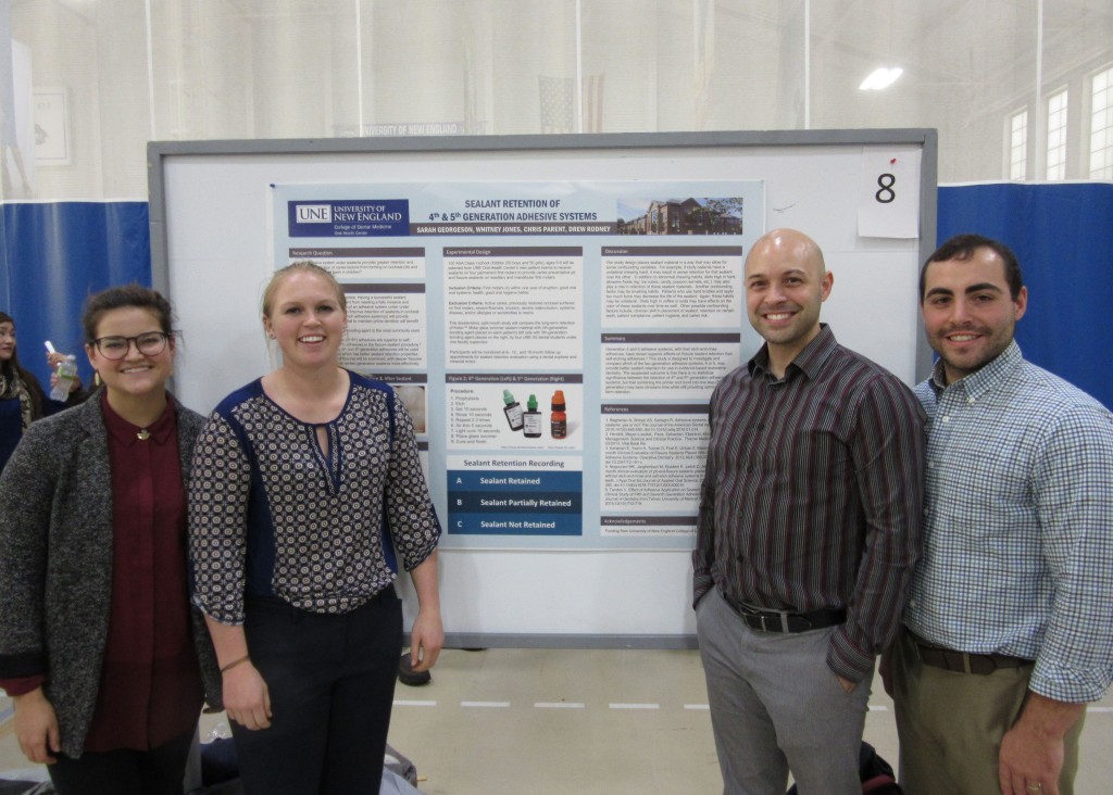 L-R: Second year dental students Sarah Georgeson, Whitney Jones, Drew Rodney and Christopher Parent