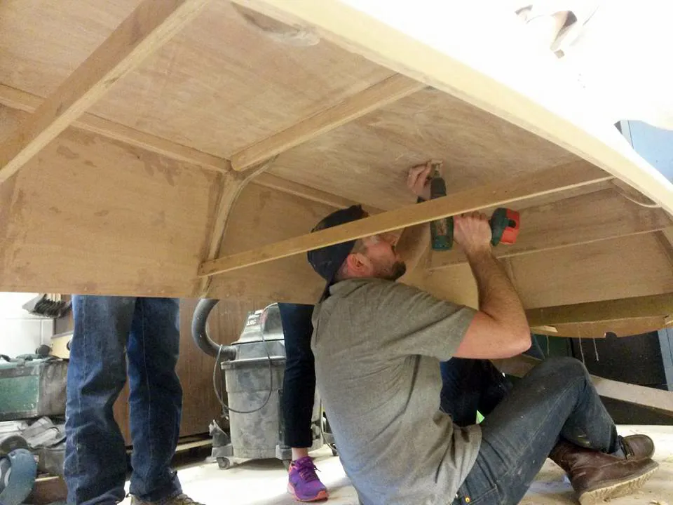 Jacob Luecke ('17) puts his drilling skills to good use.