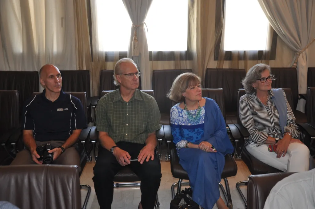 Wayne Lamarre, Paul Visich, Karen Pardue and Dean Elizabeth Francis-Connolly attend the signing in Tangier