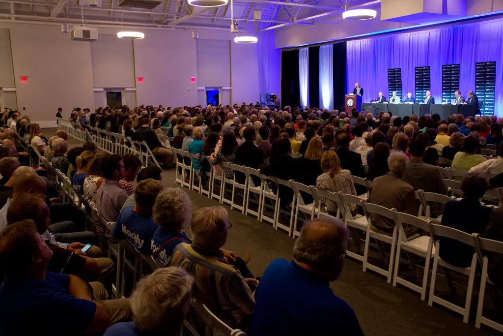 More than 700 people packed Innovation Hall in Portland