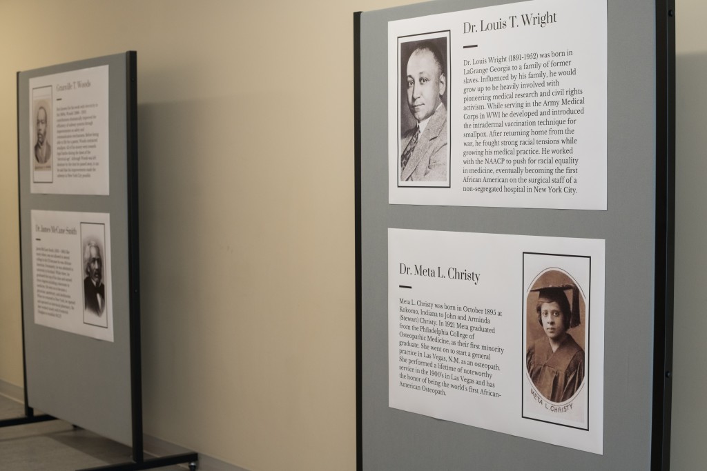 The display honors trailblazers in the fields of health and science