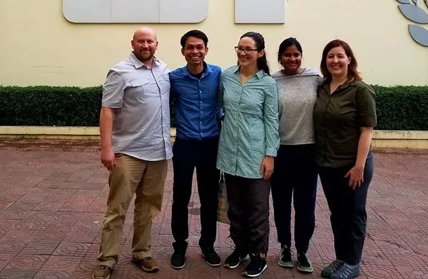 Lindsey Cunningham (center) says the Cambodia trip broadened her world perspective