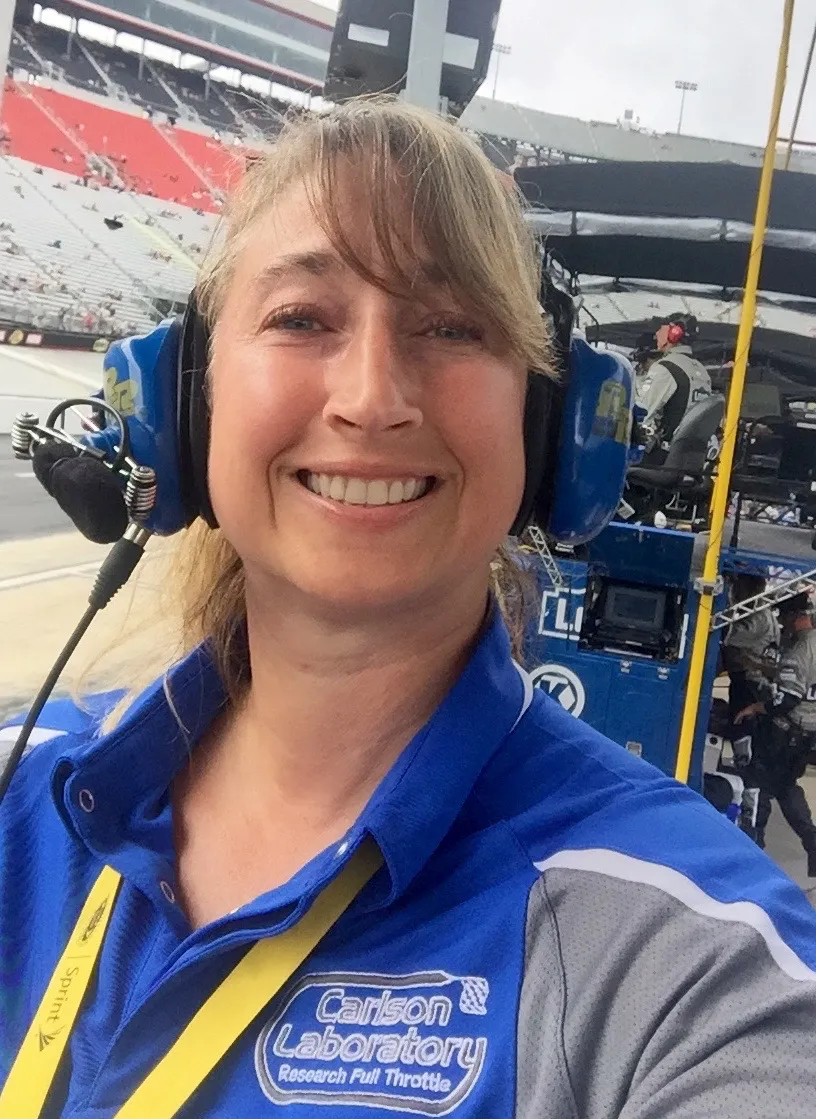 Carlson also collected data on a professional NASCAR driver competing at the Bristol Motor Speedway