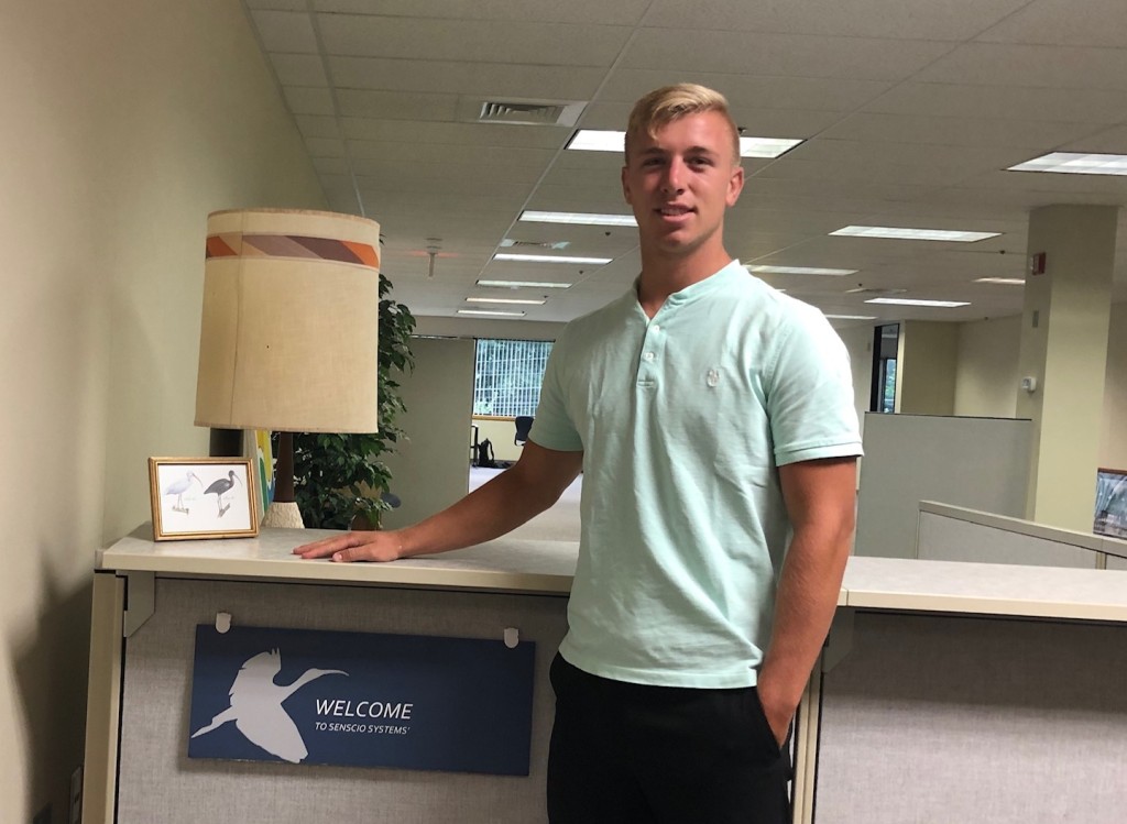 UNE Business major Cody Kennedy is interning at Senscio Systems