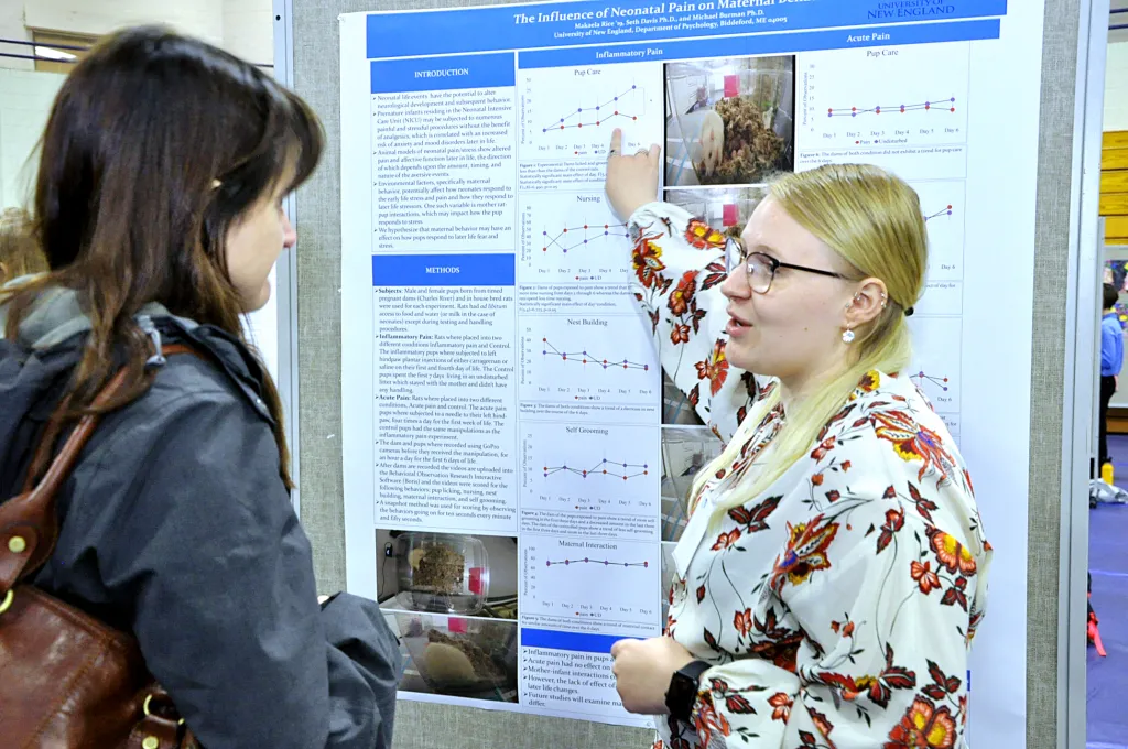 Makaela Rice and her poster “The influence of neonatal pain on maternal behavior”
