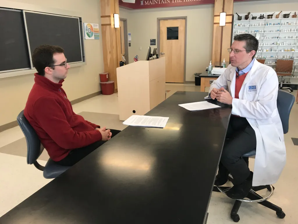 Study co-author Ken McCall being interviewed by WMTW's Tyler Cadorette