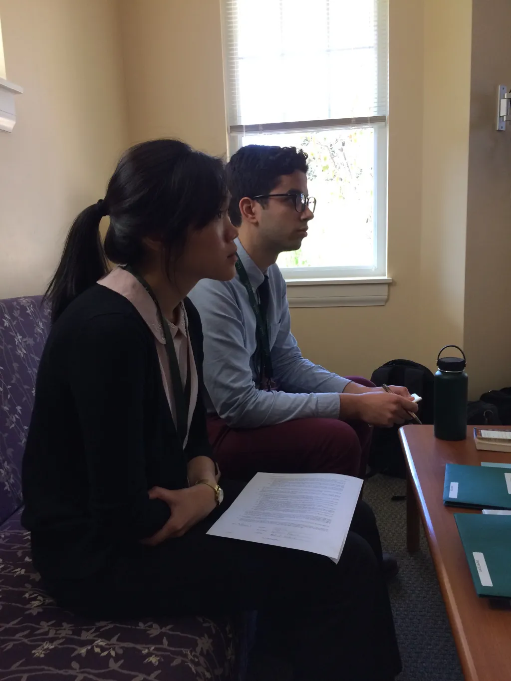 Sonia Marcello and William Brown go through the orientation process at the Gosnell Memorial Hospice House