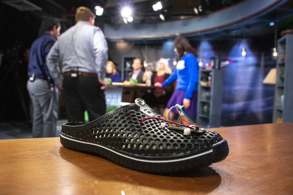 The Gait Project X smart shoe, which collects data on gait dysfunction in real time.