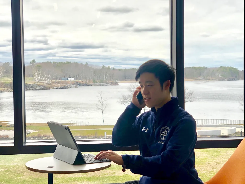 First year COM student Stephen Cheng is assisting Wolfberg. 