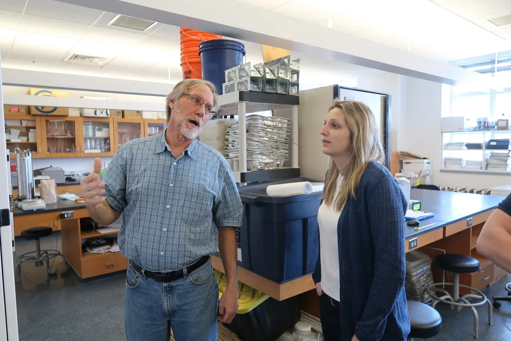 Tom Klak recently invited Sarah Stanley of the Kennebunk Land Trust to UNE to discuss a possible partnership